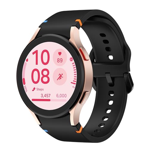 VeveXiao No Gap Band Compatible with Samsung Galaxy Watch 7 FE 6 5 4 Band 40mm 44mm/Galaxy Watch 5 Pro Band 45mm, 20mm Silicone Sport Strap Galaxy Watch 6 4 Classic Band Women Men (black 1)