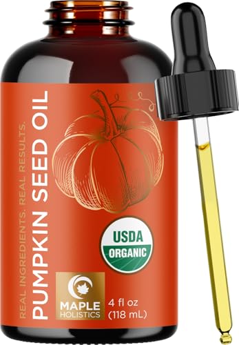 Maple Holistics Pumpkin Seed Oil Organic Certified - 100% Pure Organic Pumpkin Seed Oil for Hair and...