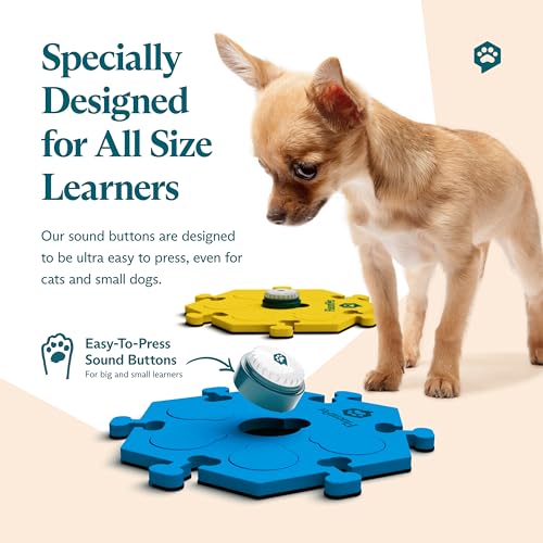 Image of FluentPet Tester Kit - Set of 2 Dog Talking Buttons & HexTiles - Customizable Cat & Dog Training Buttons for Communication - Batteries Included - Pet Buttons Gift Set