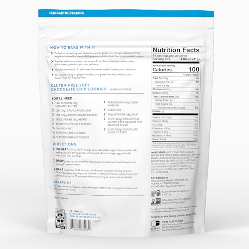 Image of King Arthur Gluten Free Pizza Flour: Crispy Neapolitan-Style Crust - 32 oz Box, Perfect for GF Baking, Celiac-Friendly, 00 Pizza Dough Mix (Pack of 4)