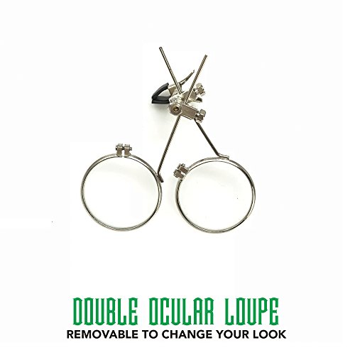 Steampunk Victorian Style Goggles with Compass Design, Emerald Green Lenses & Ocular Loupe - Thumbnail 4
