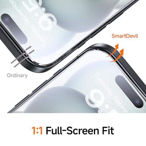 Image of SMARTDEVIL Screen Protector for iPhone 16 Pro (3-Pack), HD Clear 9H Aluminosilicate Tempered Glass, SmartPull Box Dust & Bubble-Free Installation, Case-Ready Fit