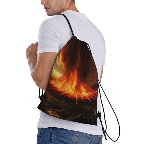 Volcano Drawstring Backpack for Men Gym Bag String Bag Waterproof Drawstring Bag for Women Medium3