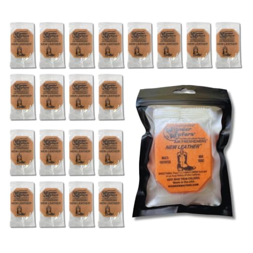 Image of Wonder Wafers 20 Count Air Fresheners Individually Wrapped, New Leather Fragrance