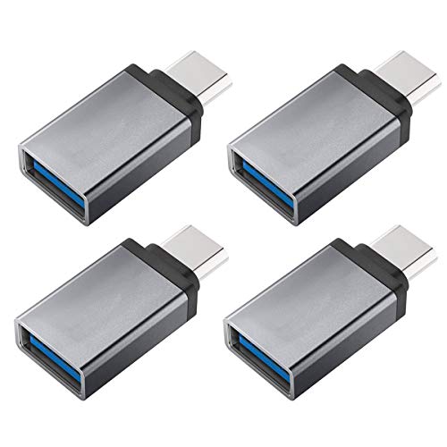 Adaptador USB C a USB, USB C macho a USB A hembra, conversión de Thunderbolt 3 a USB 3.1/3.0/2.0 para MacBook Pro, Chromebook, Pixelbook, Galaxy S8 S9 Plus Note 8 9, LG V40 G7 G6 (4 piezas) Cover