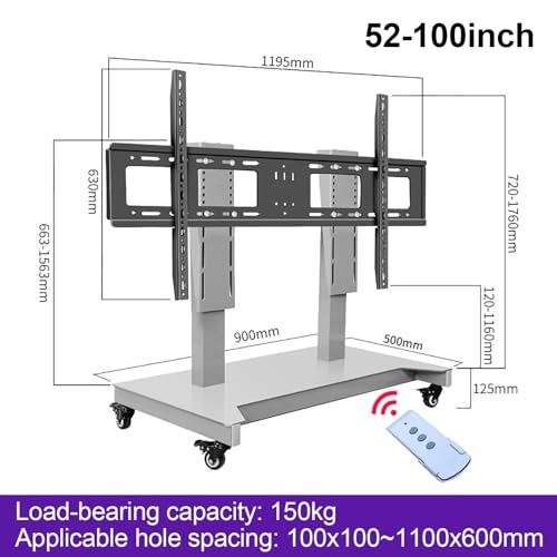 Soporte móvil ajustable para TV de 52-100 pulgadas miniatura 2