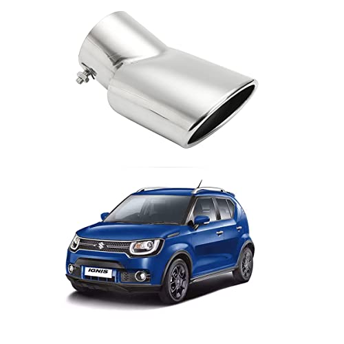 Oshotto Stainless Steel SS-009 Car Exhaust Muffler Silencer Cover Compatible with Maruti Suzuki Ignis (Chrome)