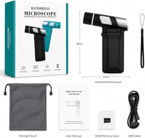Microscopio digital USB 1000X con aumento regulable y captura de imagen en tiempo real negro 4