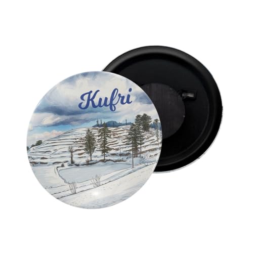 Image of dhcrafts Fridge Magnet Multicolor Himachal Pradesh Kufri Glossy Finish Design Pack of 1 (58mm)