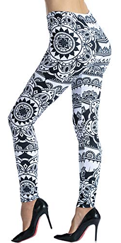 Ndoobiy Women’s Printed Leggings Full-Length Regular Size Workout Legging Pants Soft Capri L1(MDL  - //coolthings.us