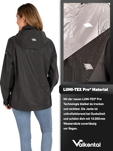 Valkental - Reflektierende & Wasserdichte 3in1 Jacke Damen [Fleece Zipp-In & Verstaubare Kapuze] Geeignet als Winterjacke, Regenjacke & Fahrradjacke - 10.000mm Wassersäule - Doppel Reißverschluss