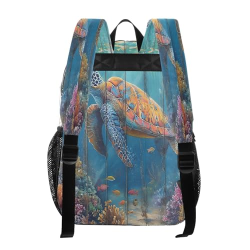 Turtle with Ocean Coral Reef Clear Backpack Heavy Duty See Through Transparent PVC BookBag for Kids Boy Girl School Work3