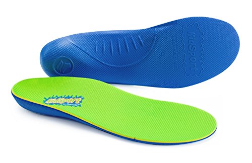 Powerstep Shoe's Pinnacle Jr. Orthotic Inserts, Blue, Youth 4