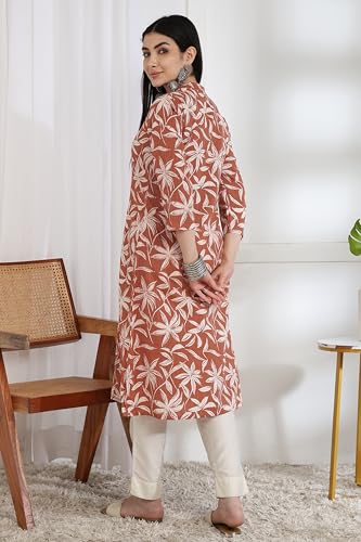 Image of MIRCHI FASHION Pure Cotton Kurti for Women | A-Line Kantha Work Printed Kurta for Woman | Ethnic Wear for Office & Daily Use (Single Piece)