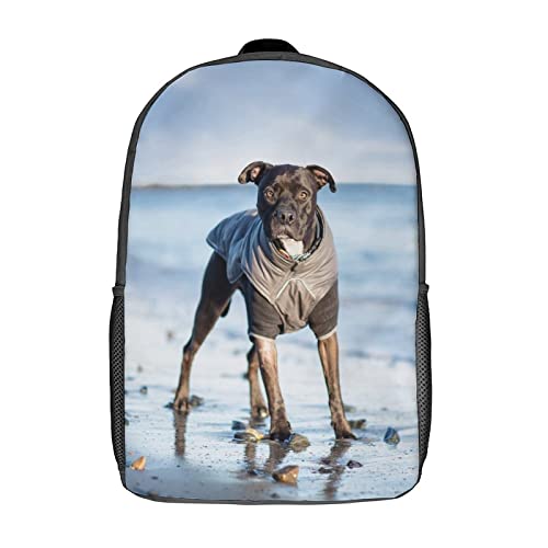 Sac à dos chien 3D 17 pouces pour école et sport unisexe