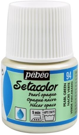 Pebeo Setacolor Fabric Paint 45ML Bottles , Pearl Colour Range (Pearl Green)