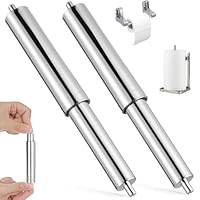 jojofuny 2 Stück Toilettenpapierhalter Rolle Ersatz - Verchromte Klopapierhalter Stange (11,5-16,5 cm) - Universelle Ersatzspindel für Badezimmer & WC - Silberne Toilettenpapierstange mit Feder