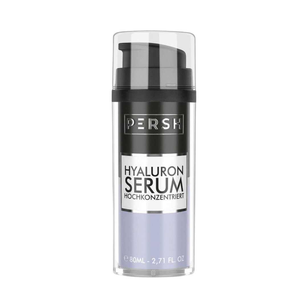 PERSH Hyaluron Serum 80ml - Sofort-Lifting-Effekt für straffe, jugendliche Haut | Feuchtigkeits-Boost mit hochkonzentrierter Formel | Reduziert feine Linien | 100% Vegan