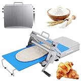 12-Inch Folding Pasta Dough Roller Machine, Stainless Steel Dough Press with 2 Rolling Boards Adjustable Thickness Doughs Sheeter for Baking Croissants Pizza Pasta White