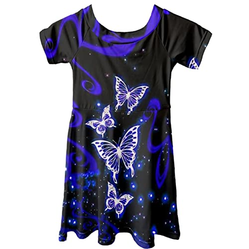 Robe midi décontractée pour filles de 3 à 14 ans à manches courtes - 4
