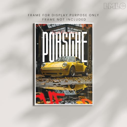 Image of Live Mad Live Crazy Porsche 911 Turbo Portrait Single Wall Paper Poster, A3 Size, 16.5L X 11.7W Inches Unframed Art Prints - Home, Bedroom, Living Room & Decor - Aesthetic, Matt Finish, Frame Not Included