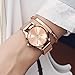 OLEVS Pink Watches for Women Cute Heart Diamond Rose Gold Watch Women Big Face Fashion Analog Women's Wrist Watch Mesh Bracelet Simple Stainless Steel Dress Womens Watches Water Resistant Luminous