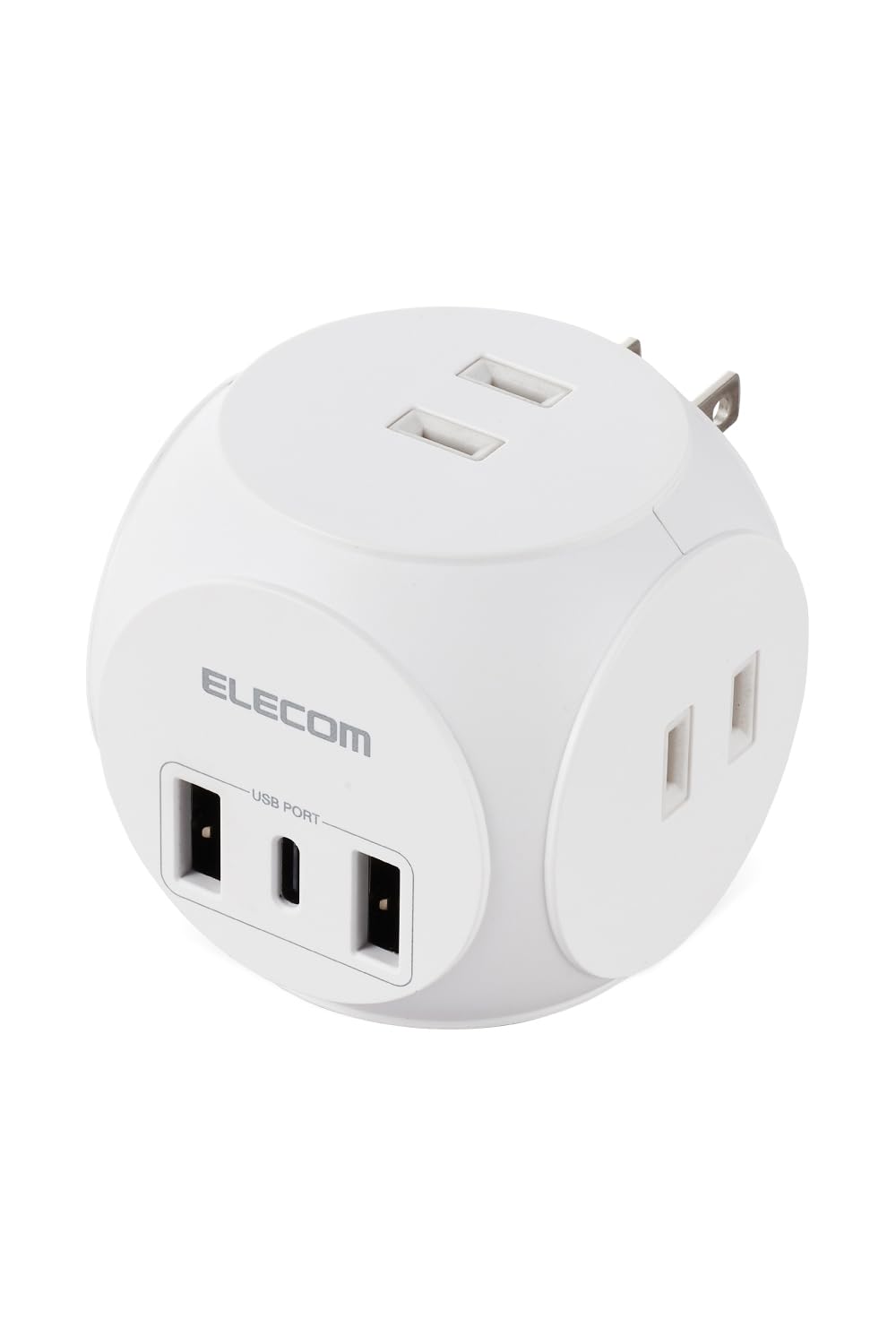 エレコム 電源タップ 球体型 USB付き AC×3 Type-C×1 USB-A…