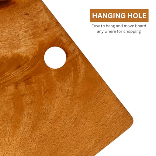 Image of LUMORA Solid Mango Wood Chopping Board | Single Piece Wooden Cutting Board| Knife-Friendly, Durable, Anti-Slip | for Vegetables, Fruits, Bread & Meat | Natural Finish (Thick& Premium (30x22cm))
