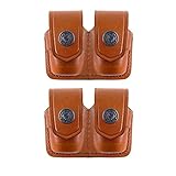 Koltster Alis3838 Two Double Speedloader Carrier/Case/Pouch for Smith&Wesson Magnum Genuine Leather Handmade! (Brown)