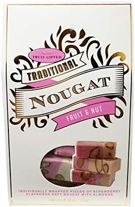 Truly Gifted Traditional Soft Nougat/ Crunchy Brittle Gift Box 1 Pack (Fruit & Nut Nougat)