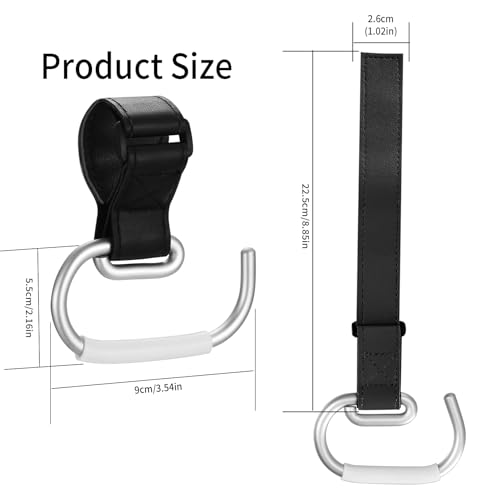 Kinderwagen Haken für Wickeltaschen, Kinderwagenhaken, Kinderwagen Taschen Halterung, Kinderwagen Taschenhalter Clips mit Klettverschluss Haken für Taschen Rucksack Kinderwagen Anhänger