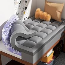 ChiXpace 4 Inch Twin XL Mattress Topper Dual Layer Memory Foam Mattress Topper, Soft Pillow Top Mattress Cover, Gel Foam Mattress Egg Crate Design, Twin XL Size Mattresses Pad Grey