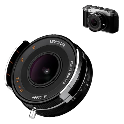 brightin star 10mm F5.6 Pro Fisheye Lens for Sony E Mount Support 175° Ultra-Wide Angle Manual Focus Prime APS-C Mirrorless Camera Lens for Sony ZV-E10, A7IV, A7SIII, A7III, A7C, A6600, A7RIV, A7RIII