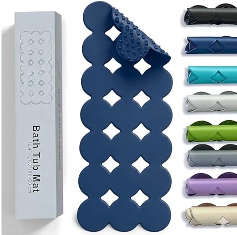 Webos Bathtub Mat Non Slip: Extra Long Rubber Bath Mat for Tub wi...