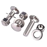 KOSJETHAS 6 Sets 3/8-16 x 1-1/2' Carriage Bolts Screws Round Head Square Neck and Hex Nuts, Flat Washers...
