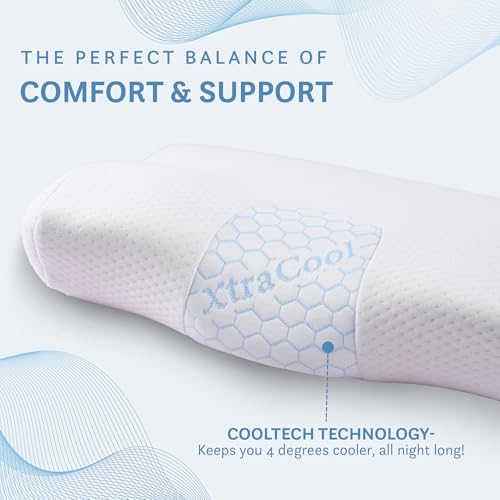 Image of MYTRIDENT Classic Cool Tech Neck Support Comfort 1 Pc Pillow|220 GSM Spun Polyester