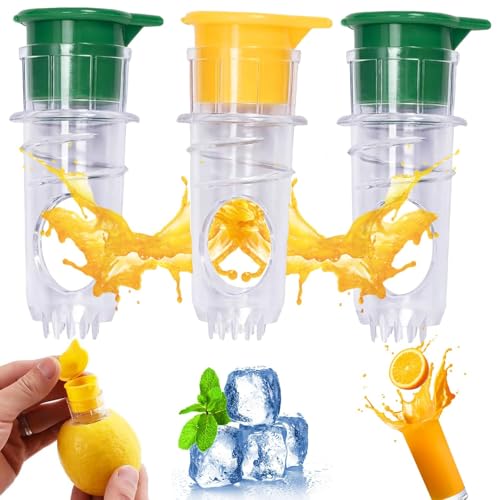 Lot de 3 presse-agrumes manuels - Presse-agrumes manuel pour jus de citron frais - Vert et jaune - Pratique et facile à utiliser
