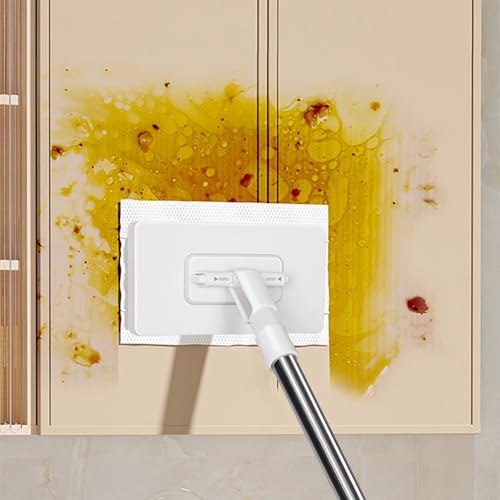 Wischmopp mit Druck Klemm System, Waschmopp Mit 10 Wiederverwendbaren Mikrofasertüchern Ohne Waschen, abnehmbares Tuch mit Klamme Für Tierhaarentfernung Von Steinböden Badezimmer Wohnzimmer