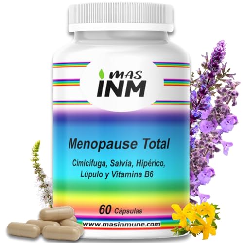 Suplemento para la Menopausia en Mujeres – Pastillas Menopausia con Cimicífuga, Salvia, Hipérico, Lúpulo y Vitamina B6 – Contribuye a la actividad hormonal y a reducir la fatiga - 60 cápsulas
