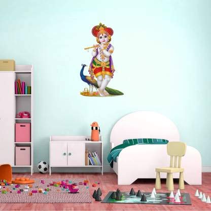 Rangoli Decalcomania adesiva da parete con scritta "Dio e Dio", arte moderna, multicolore, arte 406