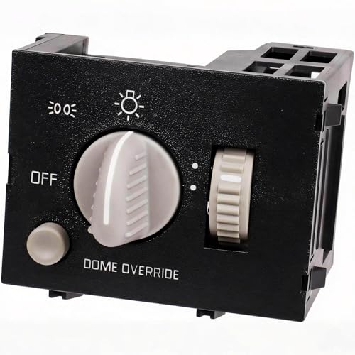 Upgraded Chevy GMC C/K1500 Headlight Switch Compatible with 1995-1998 Chevy GMC C1500 K1500, 1999 Silverado 1500, D1523H - Headlamp, Instrument Panel Dimmer, and Dome Lamp Switch, 93443101