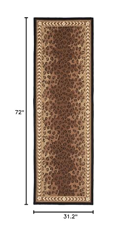 Tapete decorativo SAFAVIEH Chelsea 2'6 x 6' negro y marrón miniatura 2