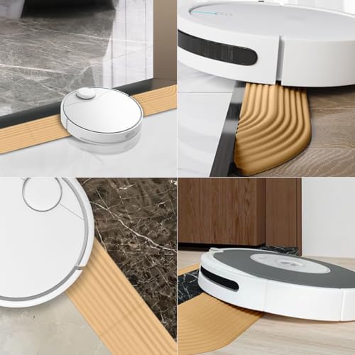 Türschwellenrampe Saugroboter, Saugroboter Erhöhung für alle Staubsaugroboter, Rampe für Saugroboter und Rollstuhl, Saugroboter Türschwellen Rampe, Flexibel anpassbar, Antirutsch (Gelb)