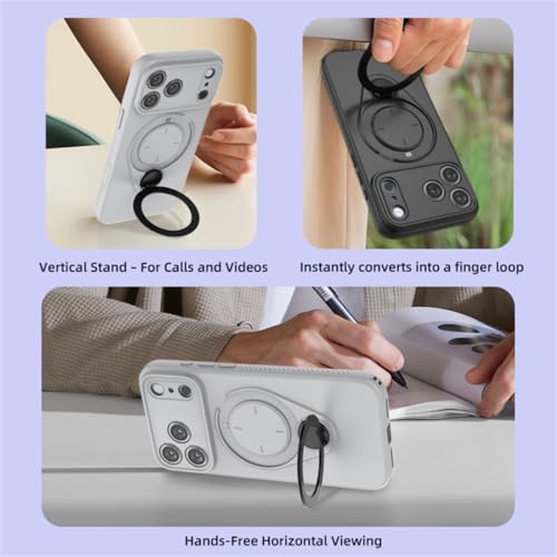 Coque iPhone 17 Pro Max avec support rotatif étui de protection magnétique double couche