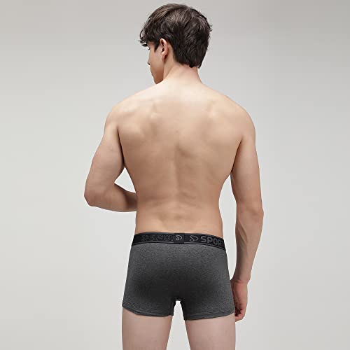 Image of sporto Men's Mid-Rise Super Soft & Comfortable Solid Cotton Square Trunks with No-Fold & No-Pinch Elastic Waistband (Combo Pack)