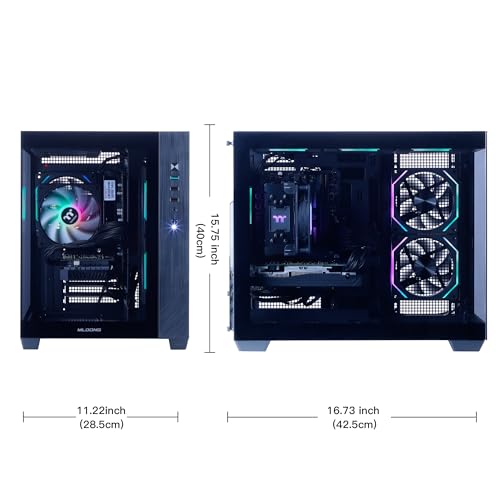 Image of MLOONG Gaming PC AMD Ryzen 5 5500 Desktop, NVIDIA GeForce RTX 3050 6GB Graphics Card, 16GB RAM 1TB NVMe SSD, 650W 80+ PSU, WiFi, Windows 11 Prebuilt Desktop Computer for Gaming & Productivity Black