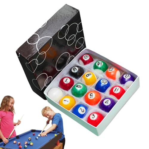 Bolas de Billar Miniaturas,Juego De Bolas - Juguetes Educativos Portátiles para Niños con 16 Piezas para Mesa Interiores Y Exterior