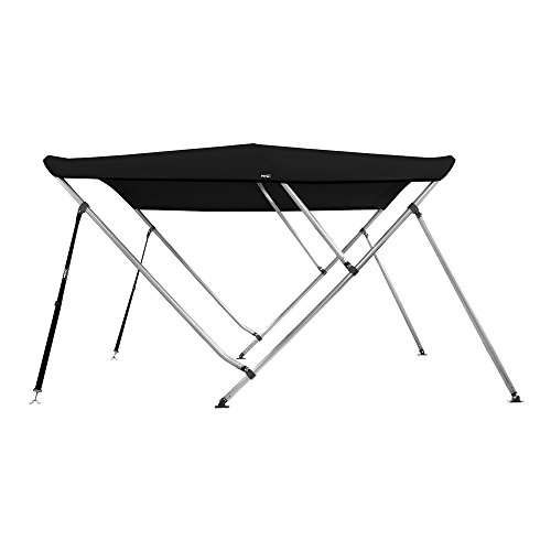 image for MSC 3 Bow 4 Bow Bimini Top Boat Cover with Rear Support Pole and Stora