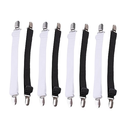 MAGICLULU Hoja De 8 Piezas Clip de sábana Correas con Clips para Fundas de sofá Sujetadores Pesado Sujeta sábanas Ajustables Clips de la Cubierta del colchón Clip de colchón Nylon