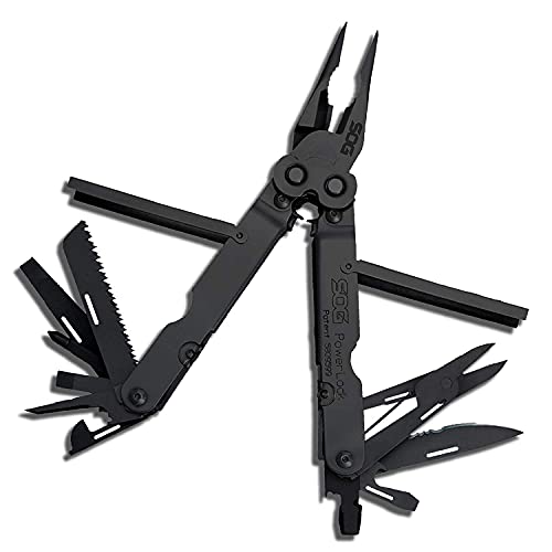 SOG PowerLock Multi-Tool- Compound Leverage Technology with EOD Crimper Device, 420 Stainless Steel Body, 18 Lightweight Specialty Tools (B61N-CP) , Black by SOG - Used condition - US$46.55